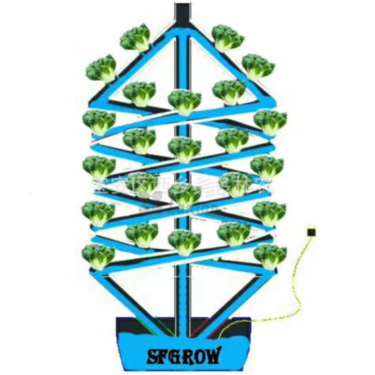 Hydroponic vertical spiral tower