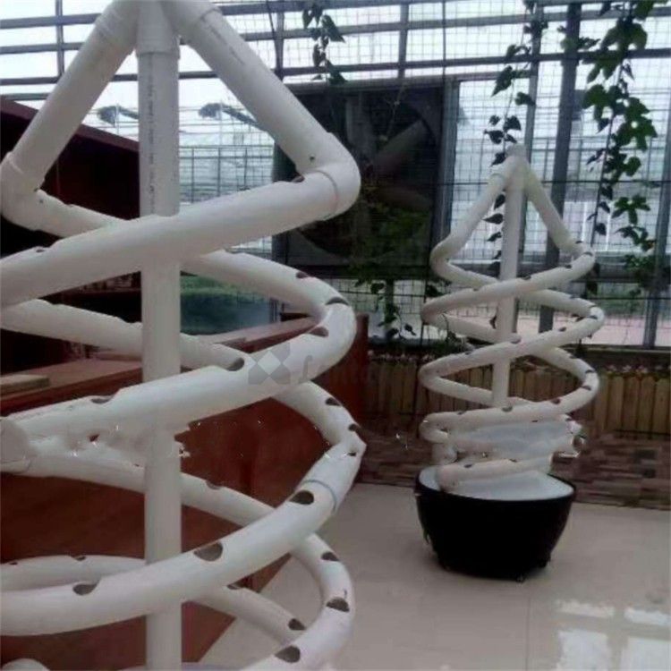 Hydroponic vertical spiral tower